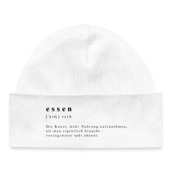 Nourriture – Verbe - L’art nocturne de la jouissance - Bonnet bébé bio - blanc - Devant