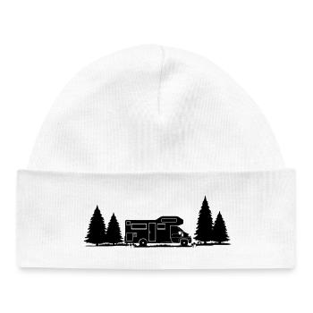 Shadow Camper in Forest with Spruce - Baby Organic Beanie - white - Front