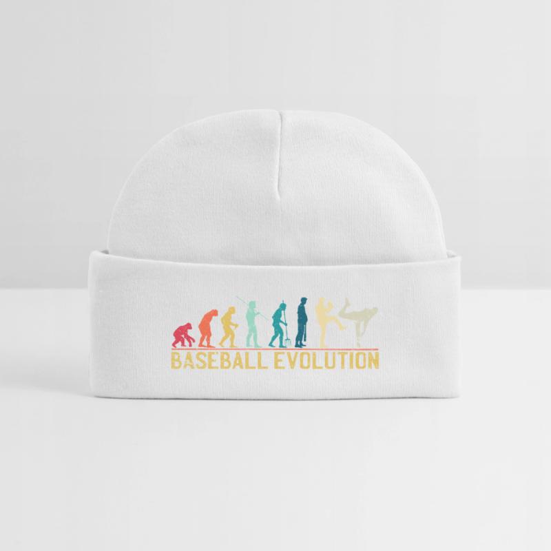 Baseball Evolution Illustration Baby Organic Beanie
