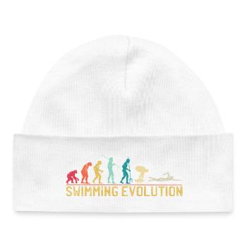 Schwimmen Evolution Fortschritt Illustration - Baby Organic Mütze - Weiß - Vorne