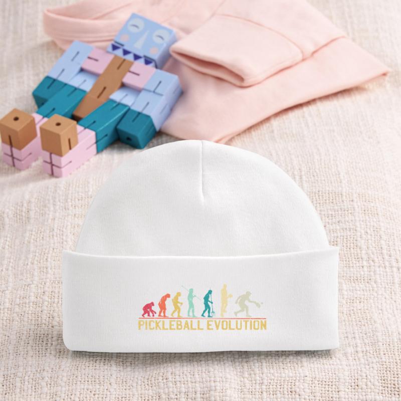 Pickleball Evolution Progression Design Baby Organic Beanie