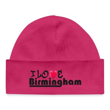 Love Birmingham Heart Design graphique - Bonnet bébé bio - hot pink - Devant