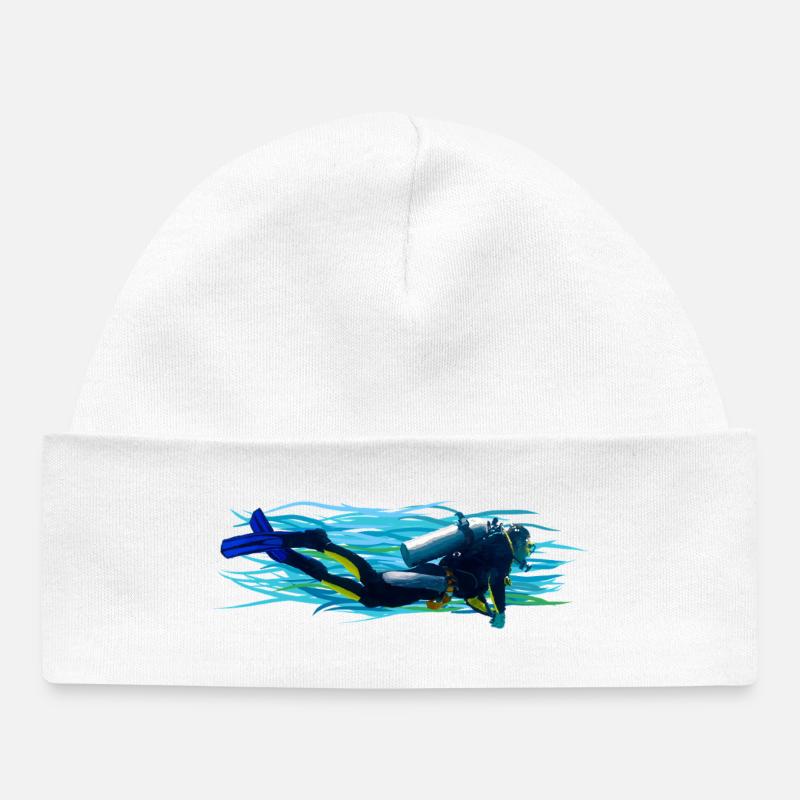 Plongeur - Bonnet bébé bio - blanc