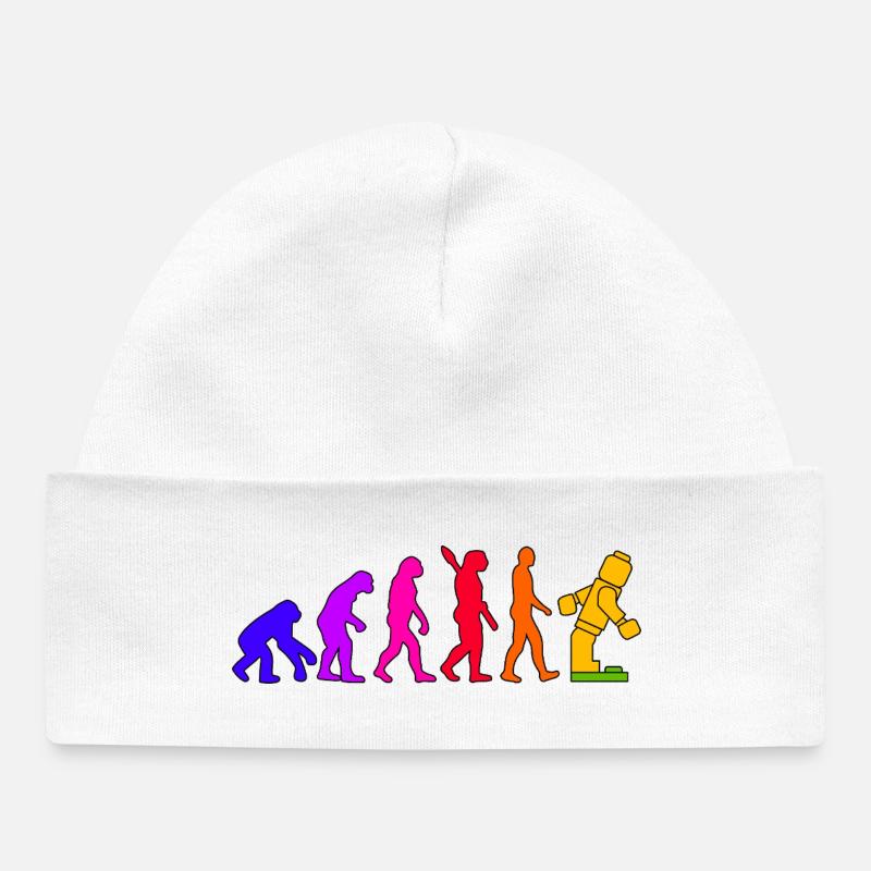 Klemmbaustein Evolution Menschheit Noppenbaustein - Baby Organic Mütze - Weiß