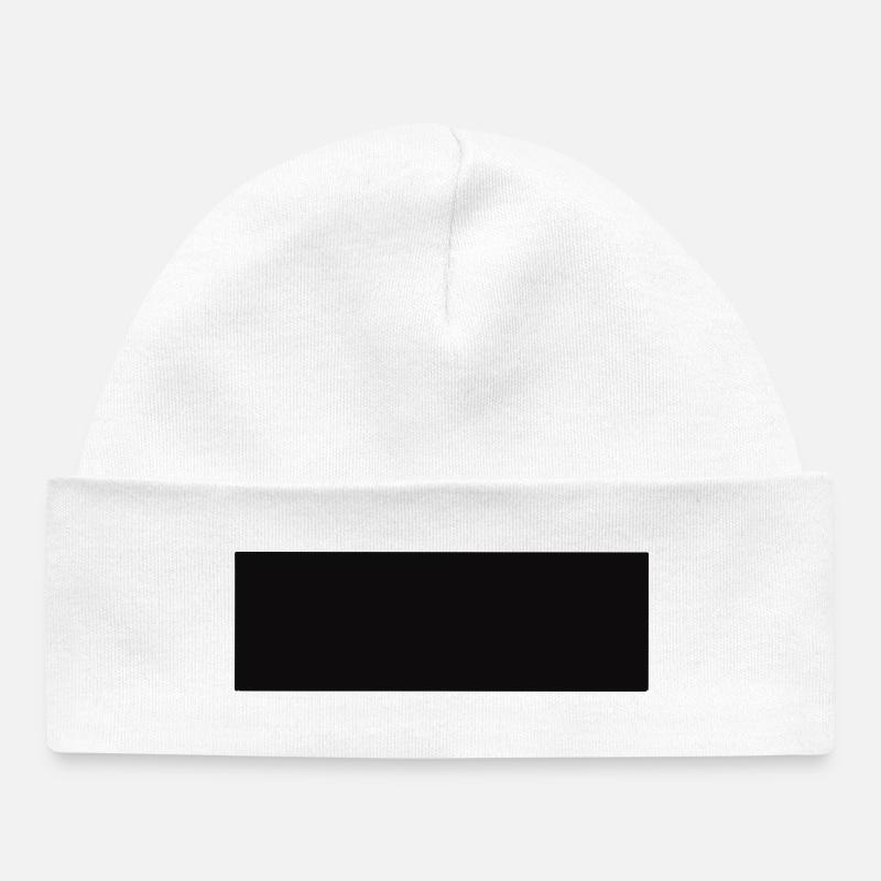 Abstract rectangle in black - Baby Organic Beanie - white