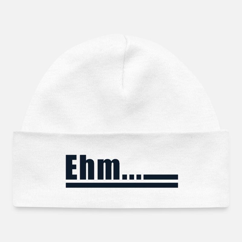 Ehm statement - Baby Organic Beanie - white