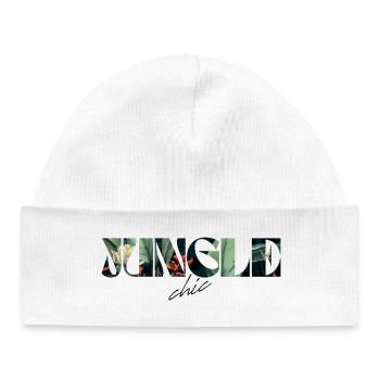 Jungle chic Tropical Lettrage - Bonnet bébé bio - blanc - Devant