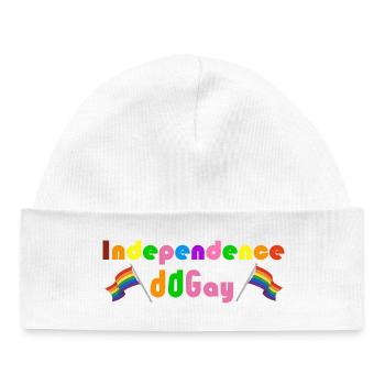 Independence Gay Rainbow - Baby Organic Beanie - white - Front