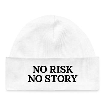 No Risk No Story - Baby Organic Beanie - white - Front