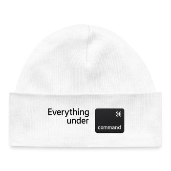 Tout est sous commandement - Bonnet bébé bio - blanc - Devant