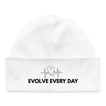 Evolve Every Day Shirt – Growth Mindset Print - Baby Organic Mütze - Weiß - Vorne