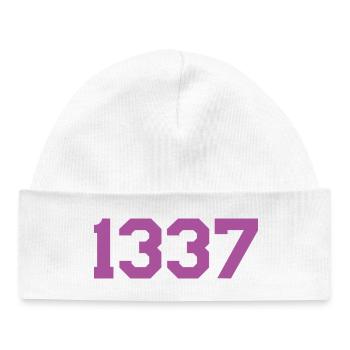 1337 Rose - Bonnet bébé bio - blanc - Devant