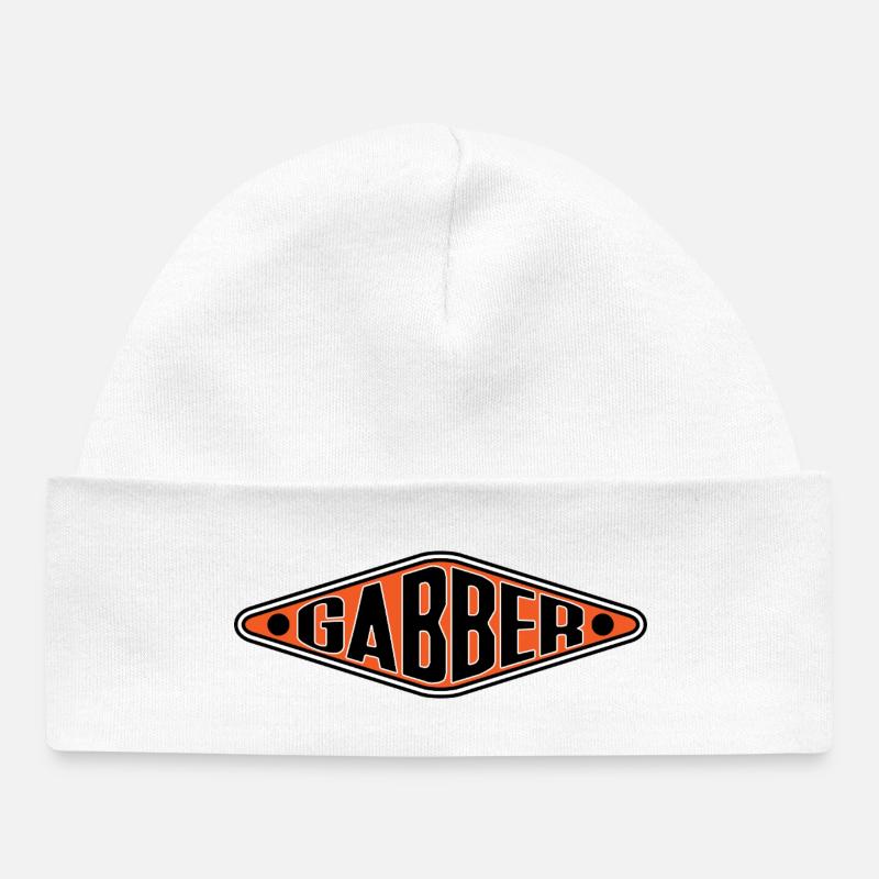 Gabber Shirt - Hardcore Techno Rave Vibes - Baby Organic Beanie - white
