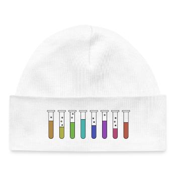 Test tubes with chemicals - Baby Organic Beanie - white - Front