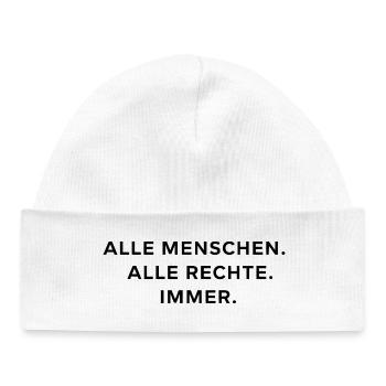 All People All Rights Always Statement - Baby Organic Beanie - white - Front