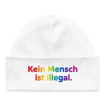 Rainbow Botschaft Kleidung - Baby Organic Mütze - Weiß - Vorne