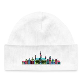 Bremen City Skyline Town Hall Line Art - Baby Organic Beanie - white - Front