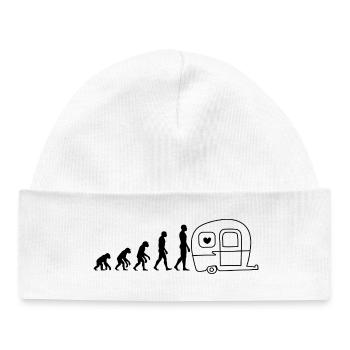 EVOLUTION CAMPING! VANLIFE MOTORHOME - Baby Organic Beanie - white - Front