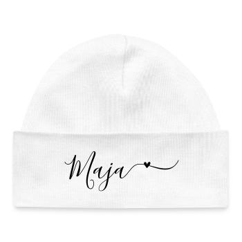 Maja Name First Name Decorative - Baby Organic Beanie - white - Front