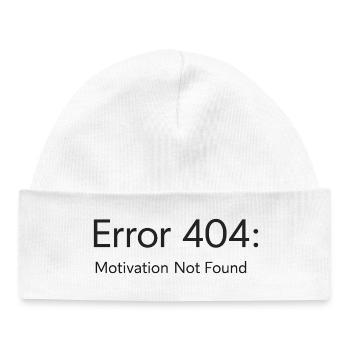 404 - Motivation non trouvée Design minimal de T-shirt - Bonnet bébé bio - blanc - Devant