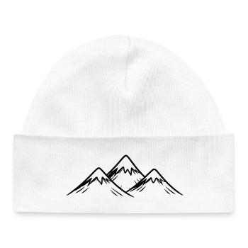 Montagnes Alpes - Bonnet bébé bio - blanc - Devant