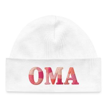 Cadeau OMA Cozy Patchwork - Bonnet bébé bio - blanc - Devant