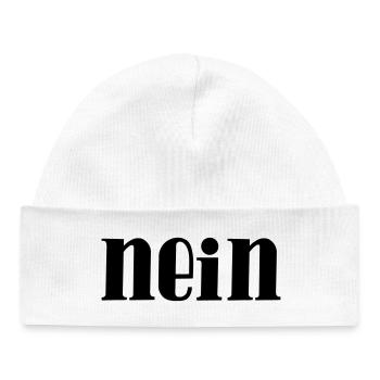 no - Lettering Typo - Baby Organic Beanie - white - Front