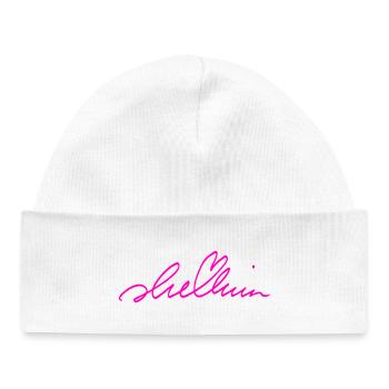 Magenta Graffiti Signature on Black - Baby Organic Beanie - white - Front