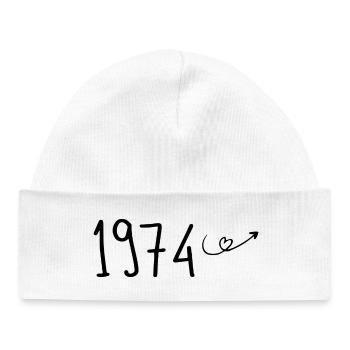 1974 Anniversary 1974 Retro 1974 - Baby Organic Beanie - white - Front