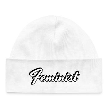 Féministe - Bonnet bébé bio - blanc - Devant