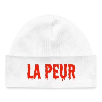 La Peur en sang - Bonnet bébé bio - blanc - Devant