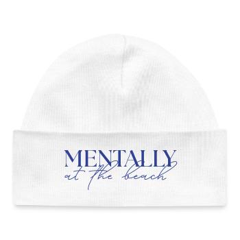 MENTALEMENT à la plage - Bonnet bébé bio - blanc - Devant