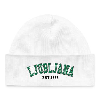 Ljubljana fondée en 1986 - Bonnet bébé bio - blanc - Devant
