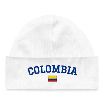 Colombia Flag Design Blue - Baby Organic Beanie - white - Front