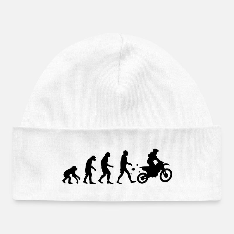évolution motocross - Bonnet bébé bio - blanc