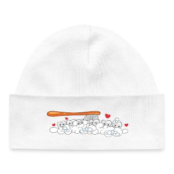 Teeth Toothbrush Dental Care Fun - Baby Organic Beanie - white - Front