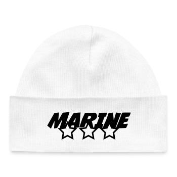 Marin / Marine / Bâteau / Ancre / Mer - Bonnet bébé bio - blanc - Devant