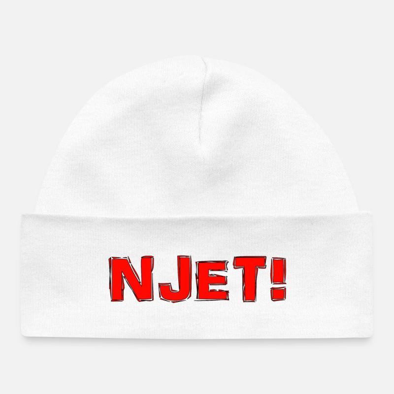 Njet sans russe, histoire d’humour drôle et cool - Bonnet bébé bio - blanc