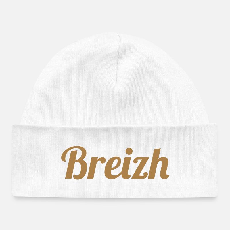 Bretagne - Breizh - BZH - Bonnet bébé bio - blanc