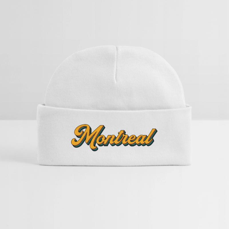 Montréal Retro Script Multicolore Shadow Bonnet bébé bio