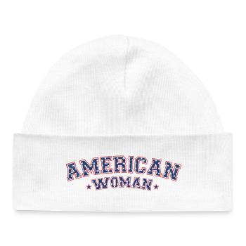 American Woman - Independence Day - 4th Of July - Baby Organic Beanie - white - Front