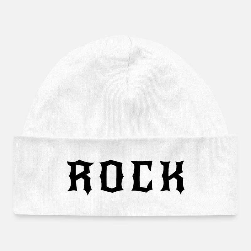 ROCK cadeau fan de musique - Bonnet bébé bio - blanc