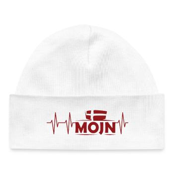 pulse mojn dansk moin denmark symbol heartbeat - Baby Organic Beanie - white - Front