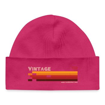 Vintage Stripe Gradient Aged to Perfection - Baby Organic Beanie - hot pink - Front