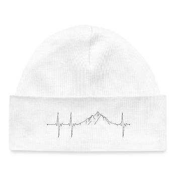 Heartbeat mountain - Baby Organic Beanie - white - Front