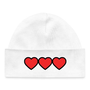 VALENTINE'S DAY. Bachelorette party. I LOVE YOU. I LOVE YOU. LOVE - Baby Organic Beanie - white - Front