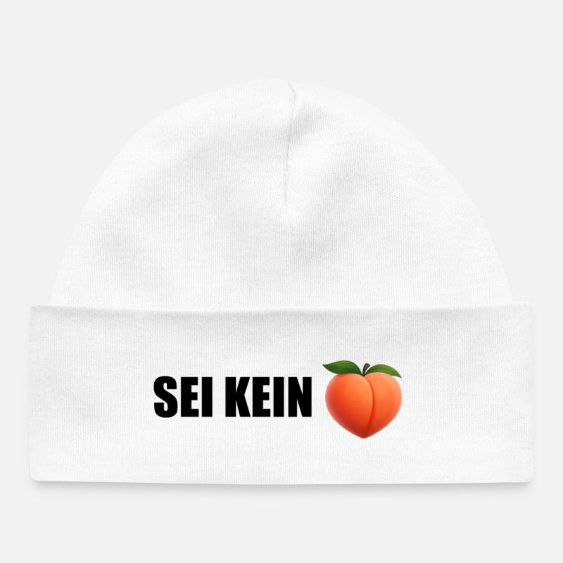 Don't be a Peach - Baby Organic Beanie - white