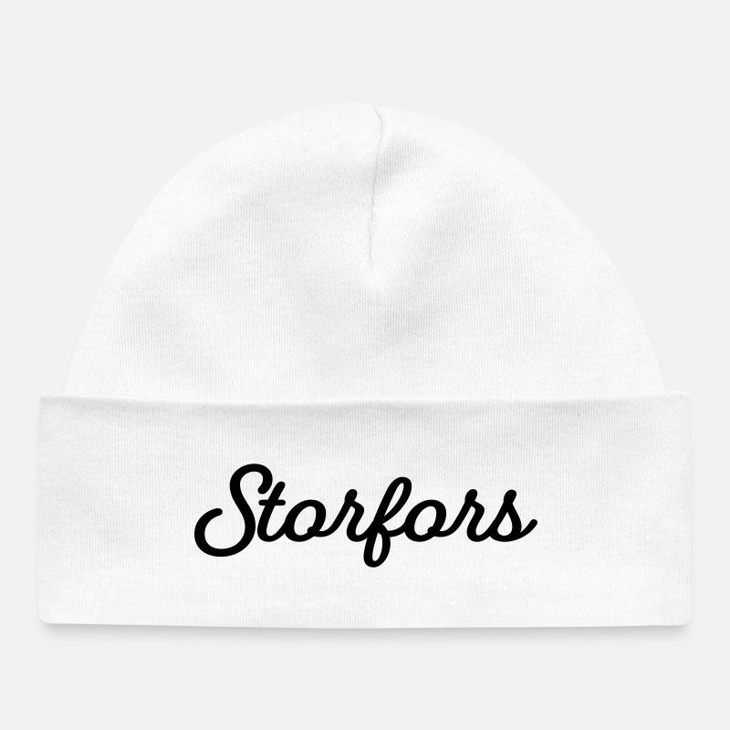Storfors noir - Bonnet bébé bio - blanc
