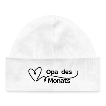 Papi du mois Coeur - Bonnet bébé bio - blanc - Devant