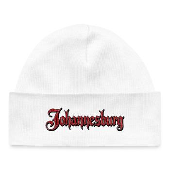 Lettrage de Johannesburg au look gothique - Bonnet bébé bio - blanc - Devant